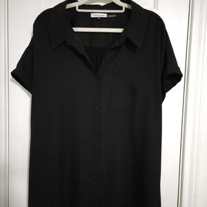 Calvin Klein Women's Black Button-Down Shirt